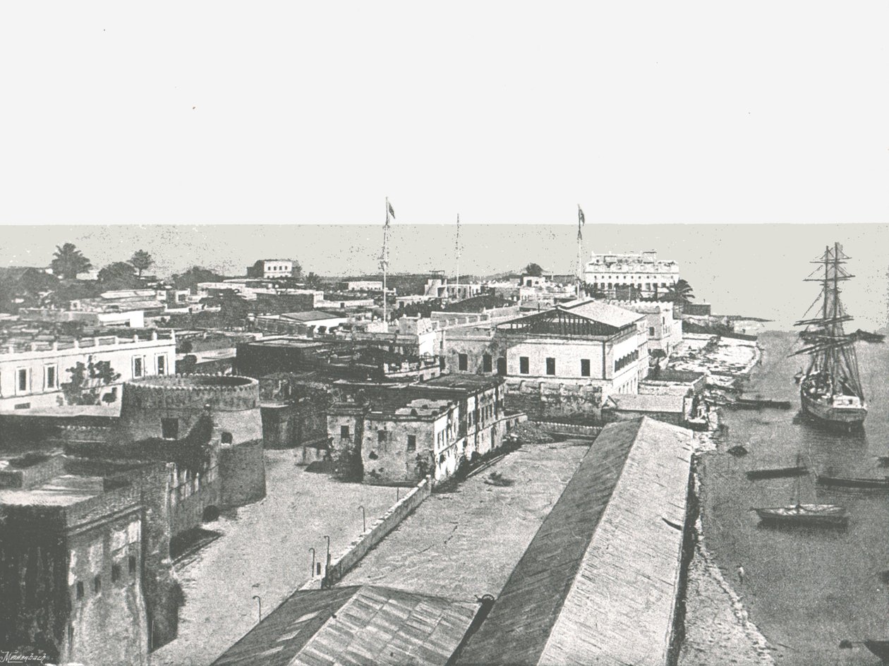 Veduta generale della capitale, Zanzibar, 1895 da Unbekannt