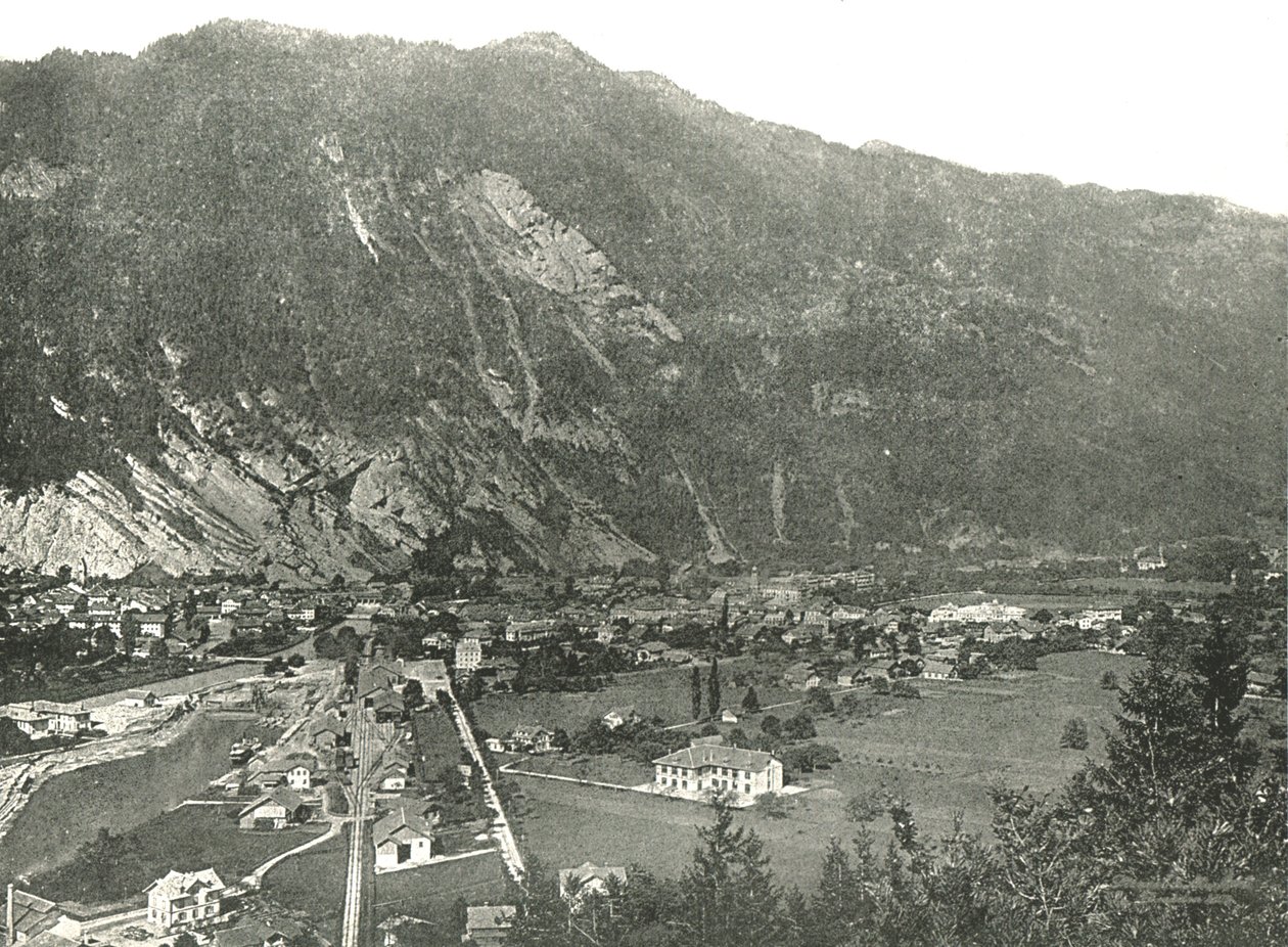Veduta generale della città di Interlaken, Svizzera, 1895 da Unbekannt