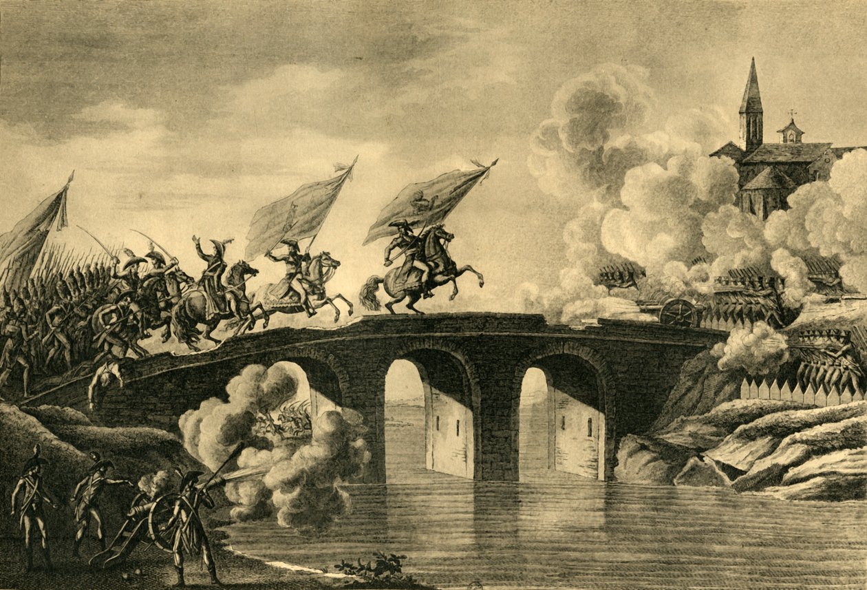 I generali Bonaparte e Augereau assaltano il ponte di Arcola, novembre 1796, 1921 da Unbekannt