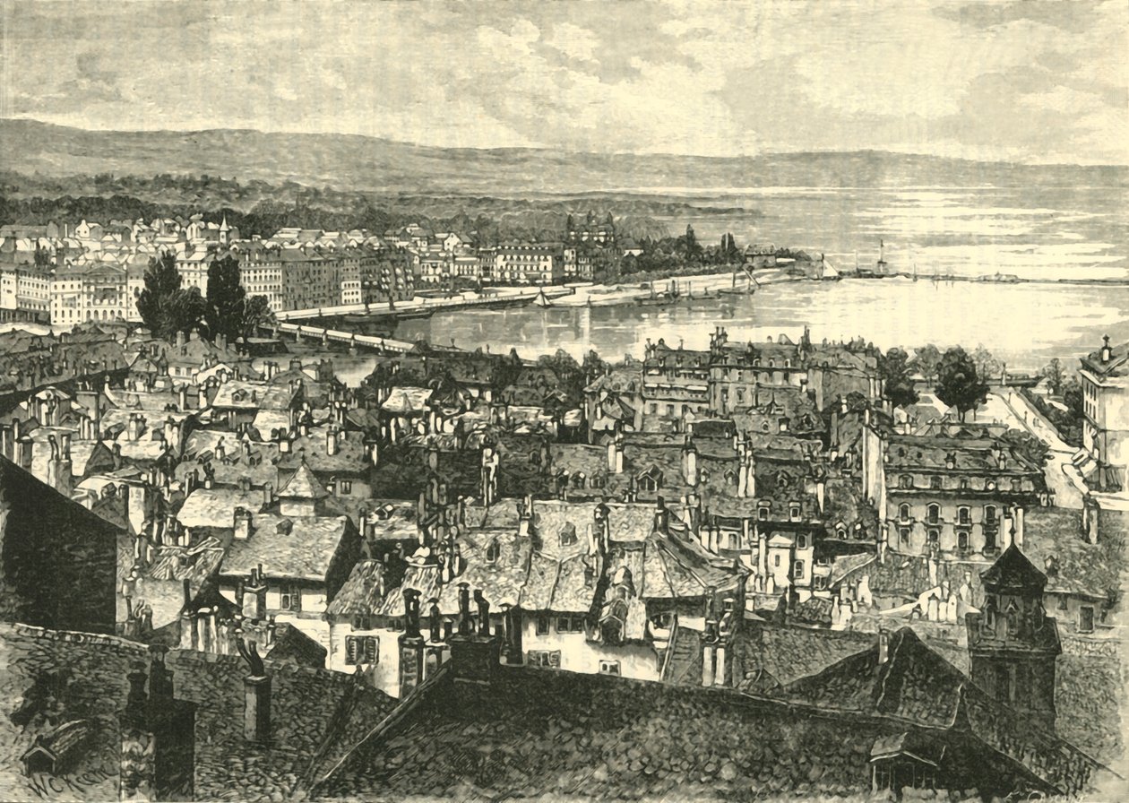 Ginevra, vista verso il lago da Unbekannt
