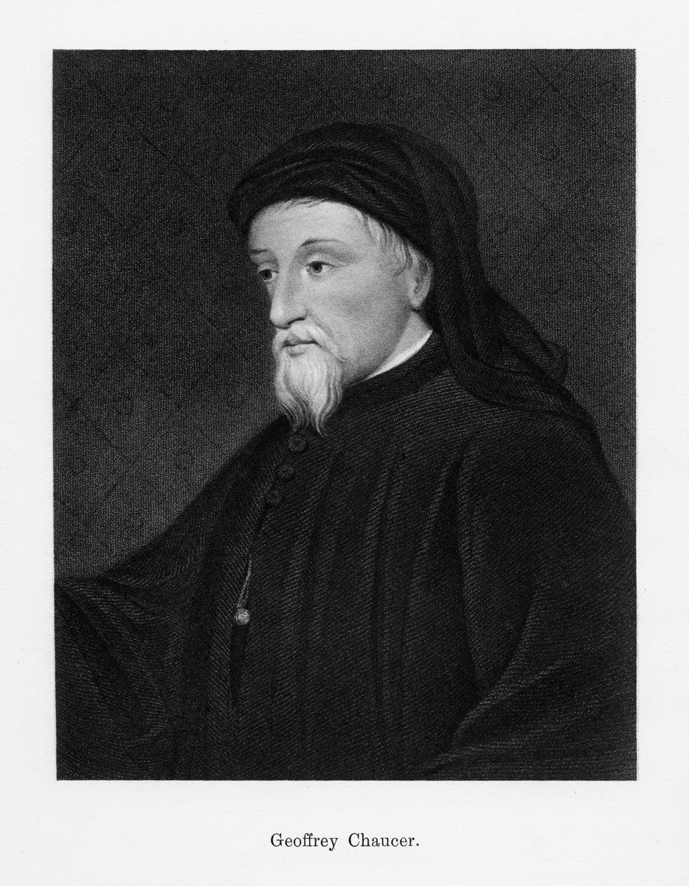 Geoffrey Chaucer, autore, poeta, filosofo, burocrate e diplomatico inglese, XIX secolo da Unbekannt