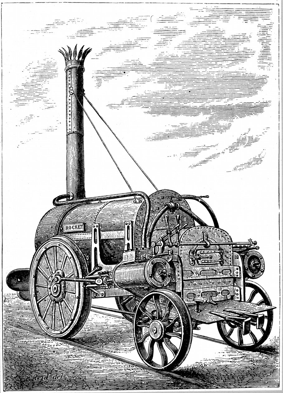 Locomotiva Rocket di George Stephenson, c1875 da Unbekannt