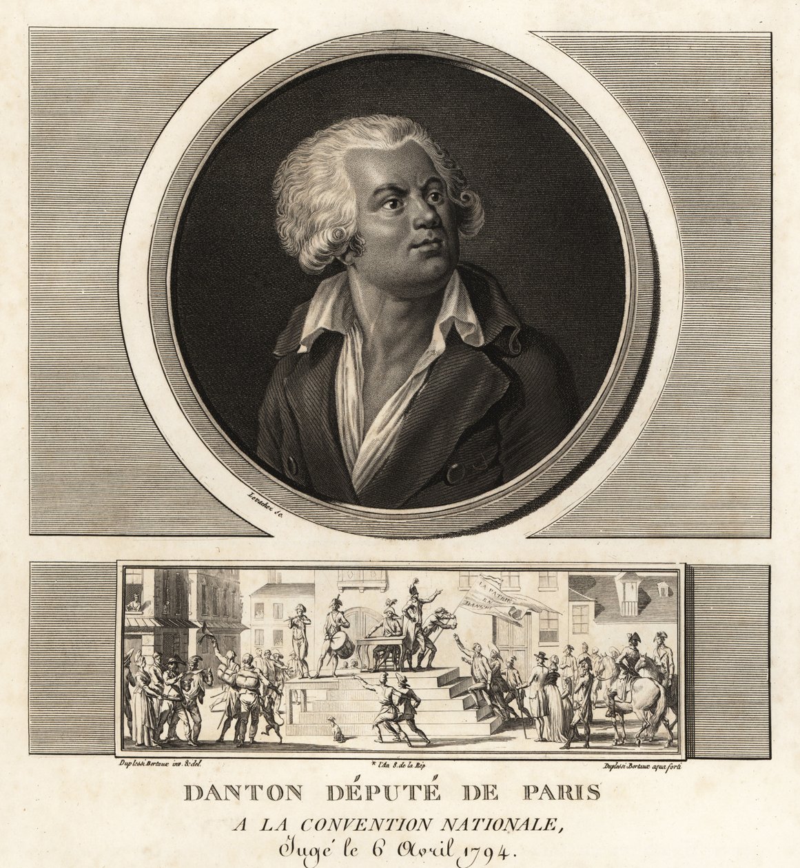 Georges Danton, Deputato di Parigi alla Convenzione Nazionale, giustiziato nel 1794 da Unbekannt