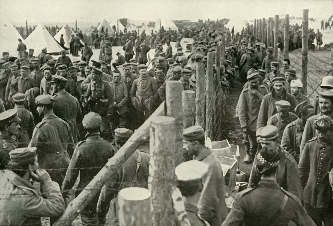 Prigionieri tedeschi che entrano nelle gabbie, 1919 da Unbekannt
