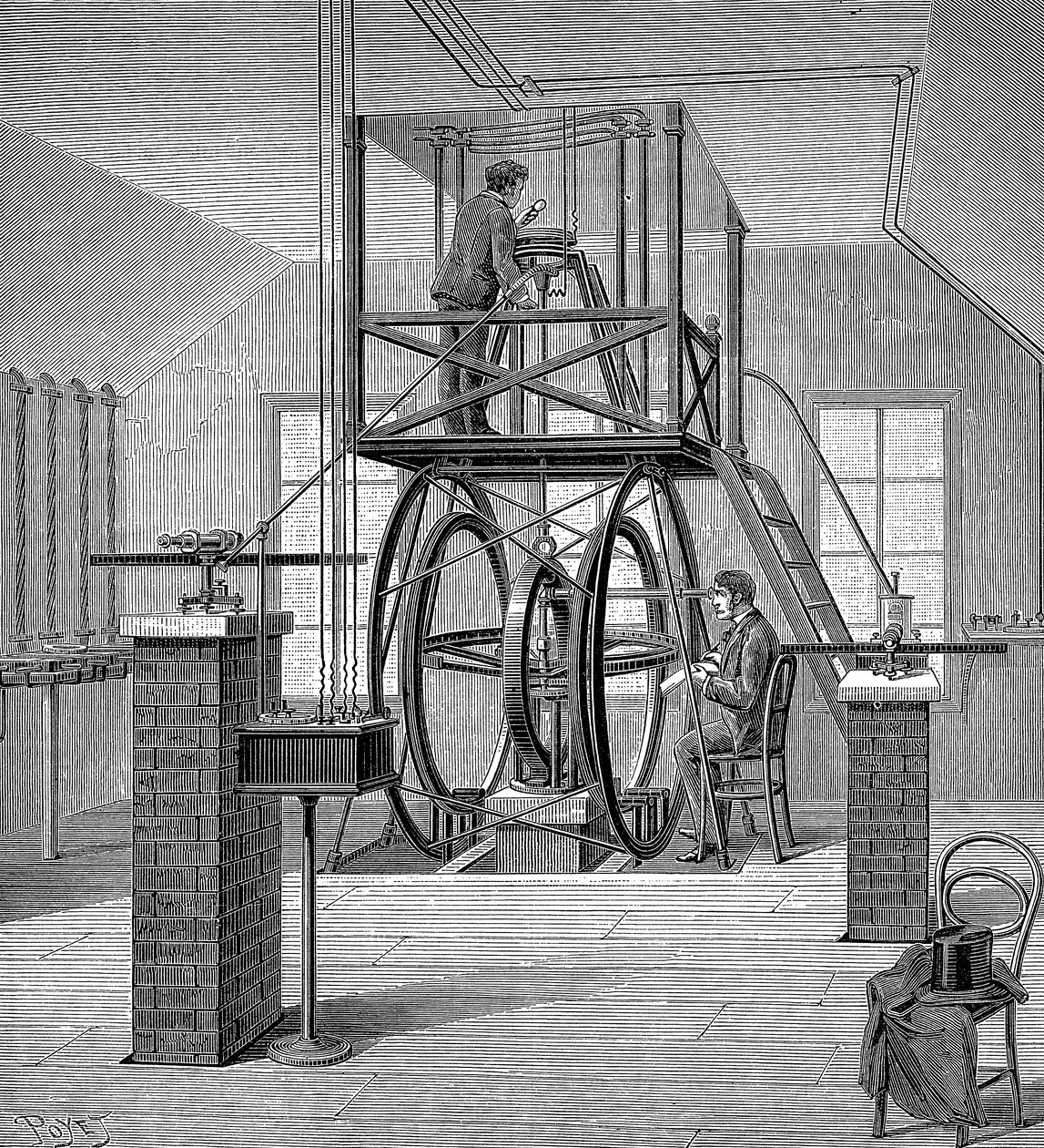 Gigante galvanometro nel laboratorio di fisica, Università Cornell, New York, USA, 1886 da Unbekannt