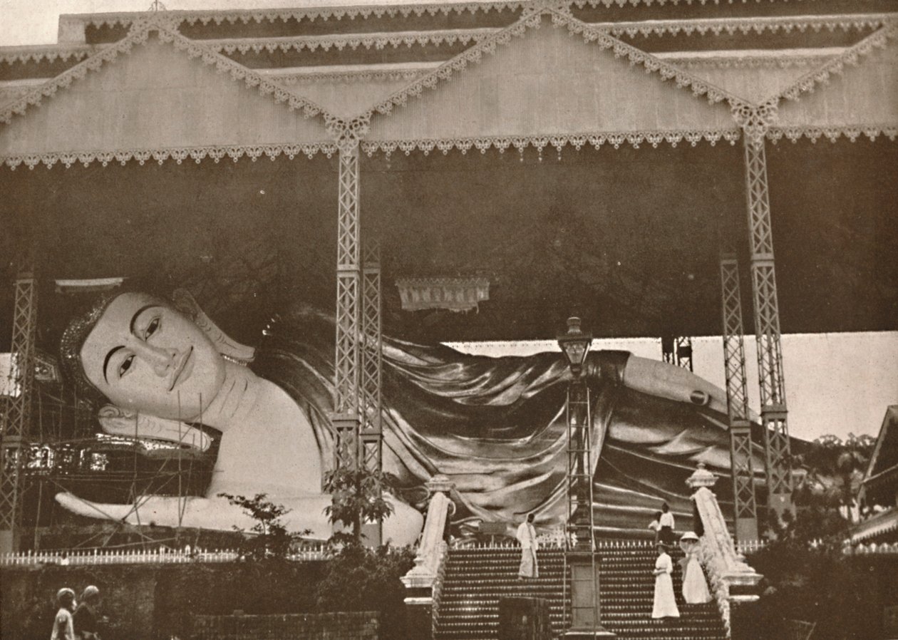 Gigantesca figura reclinata di Buddha, Pegu, 1900 da Unbekannt
