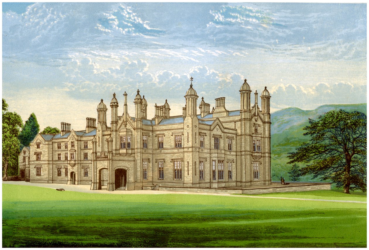 Parco di Glanusk, Brecknockshire, Galles, casa del baronetto Bailey, c1880 da Unbekannt