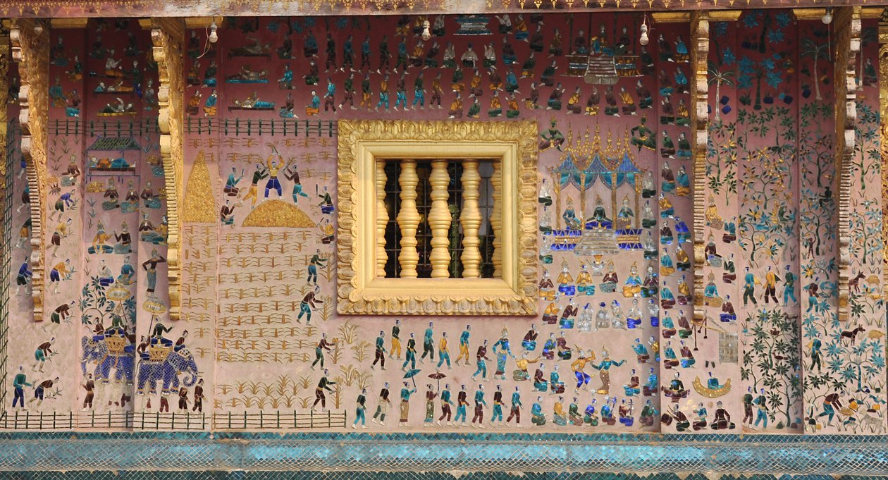 Mosaici di vetro nel Wat Xieng Thong, Luang Prabang, Laos, anni 1950 da Unbekannt