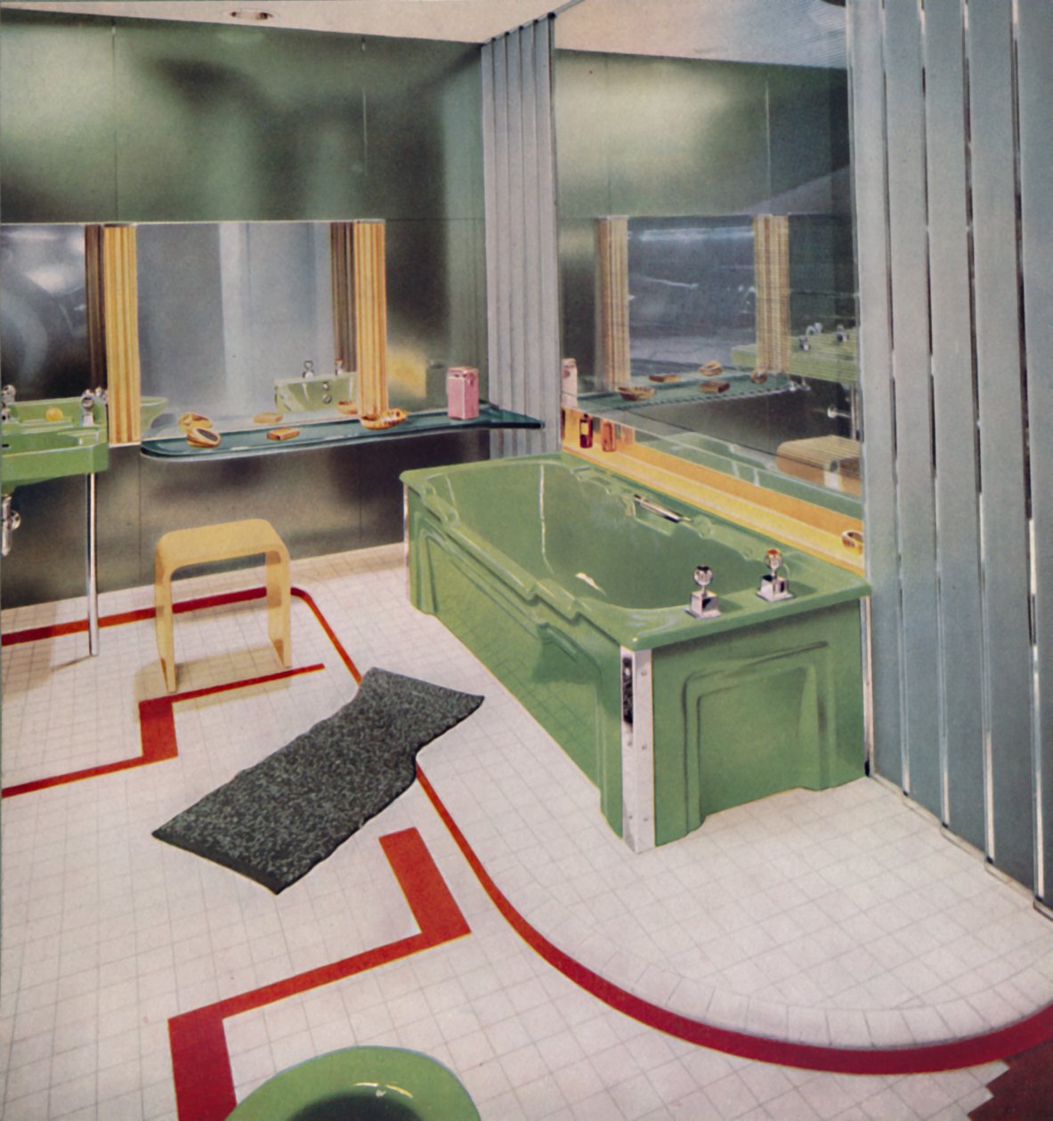 Vetro e piastrelle nel bagno moderno, 1938 da Unbekannt