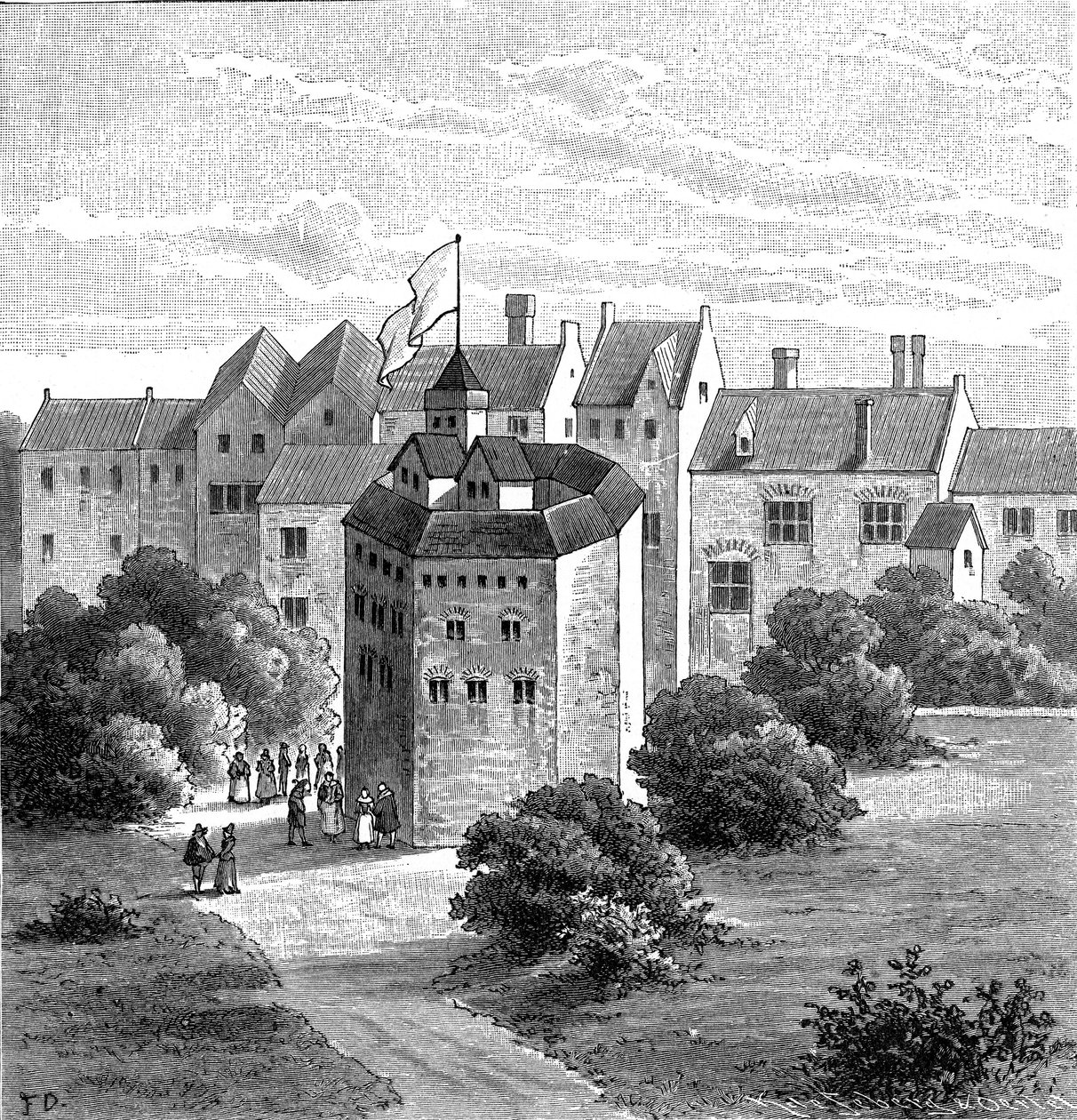 Globe Theatre, Bankside, Southwark, Londra, come appariva da Unbekannt