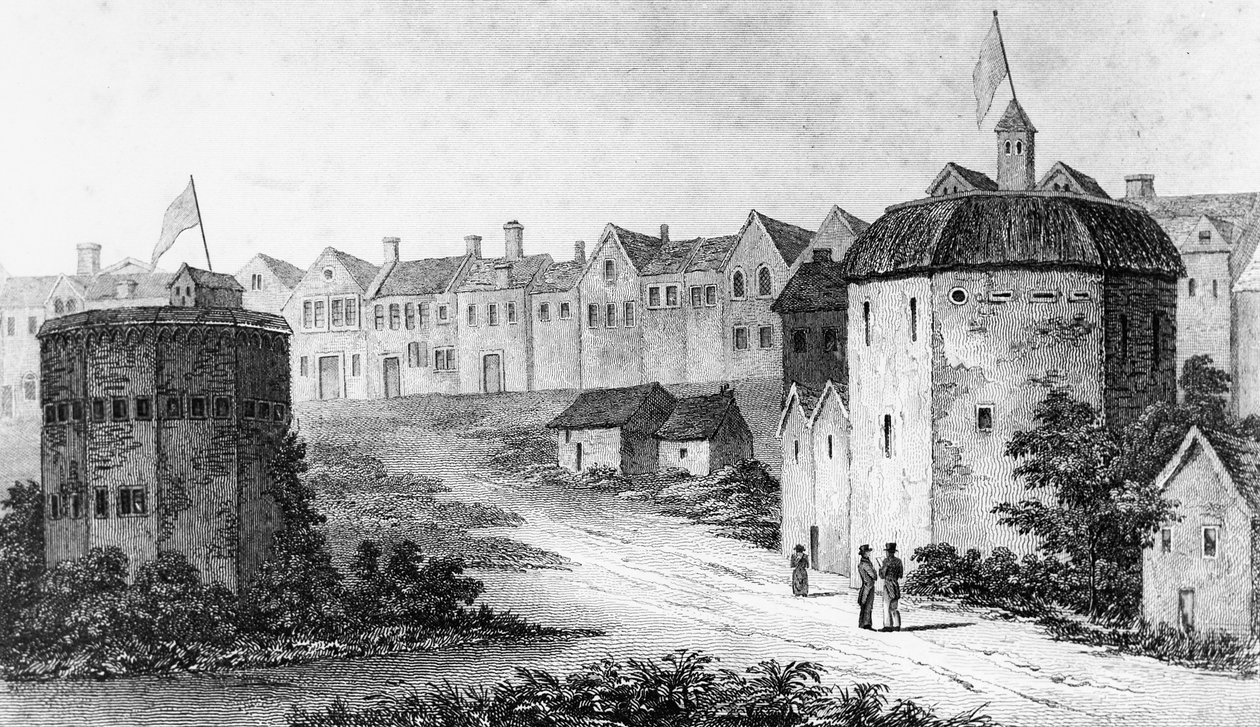 Globe Theatre, Bankside, Southwark e il Bear Garden, c1597 1825 da Unbekannt