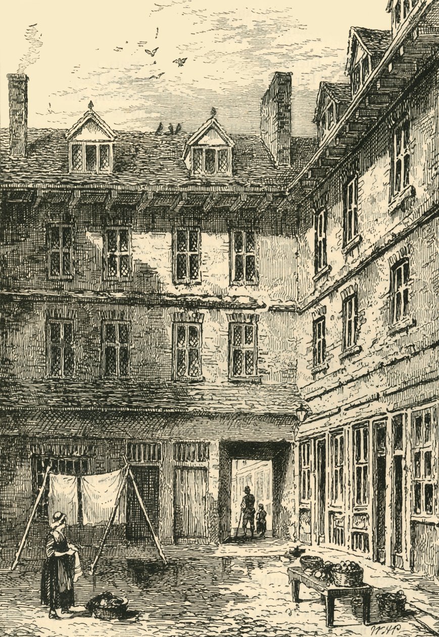 Casa degli orafi, Green Arbour Court, circa 1800, c1872 da Unbekannt