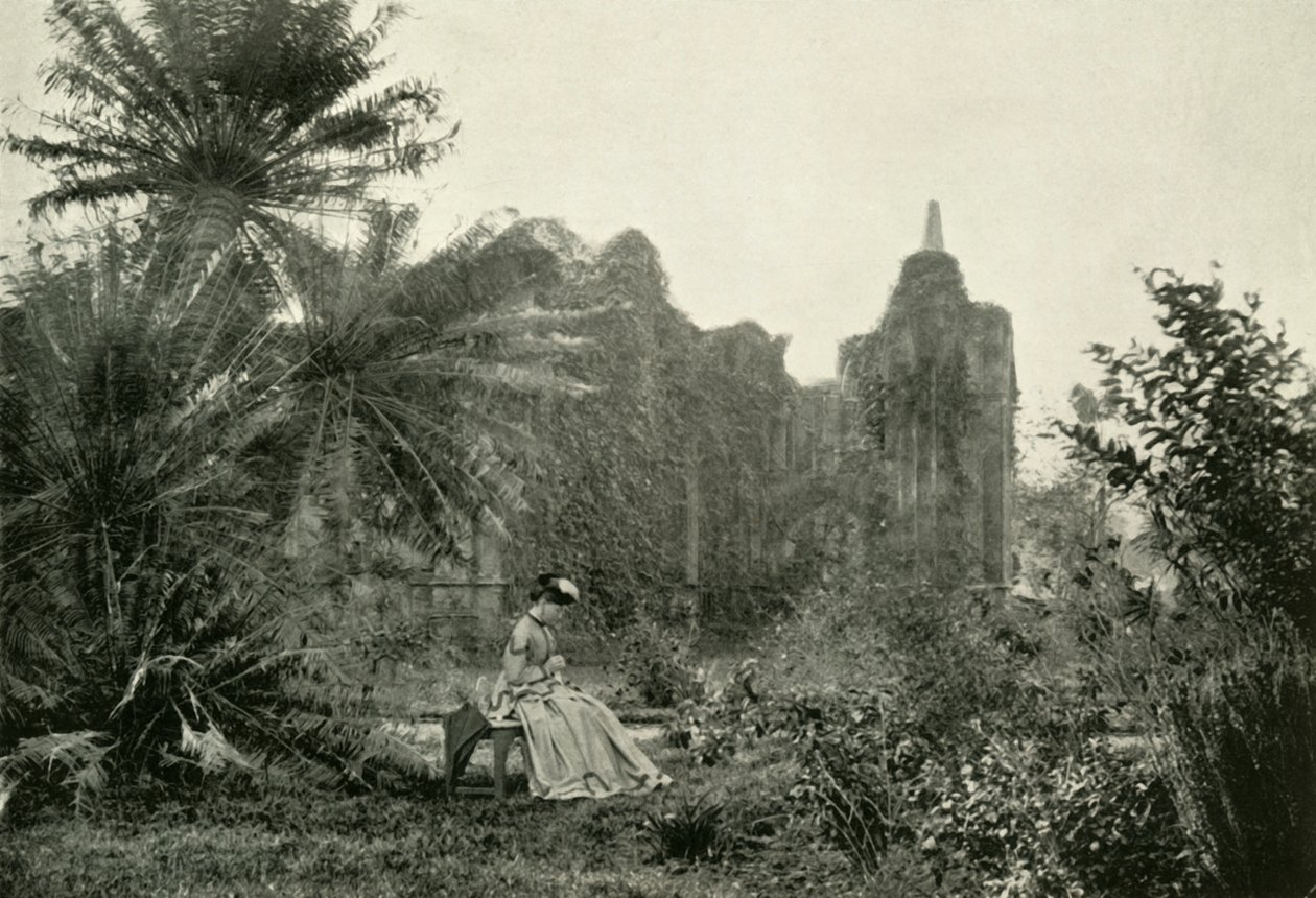 Rovina gotica nel giardino di Barrackpore, c1870, 1925 da Unbekannt