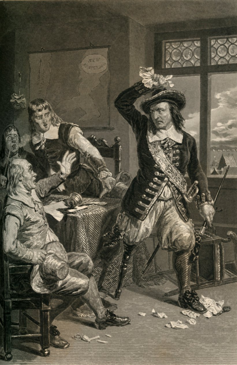 Il Governatore Stuyvesant Distrugge la Convocazione alla Resa, 1877 da Unbekannt