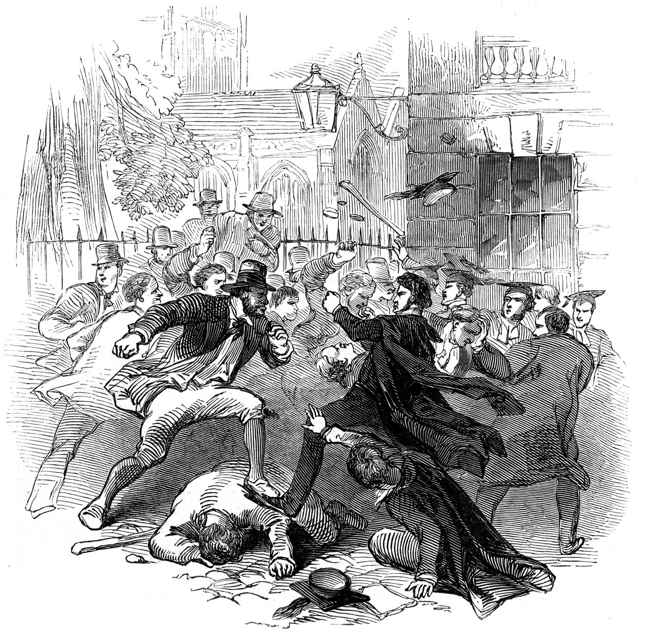 Rissa tra studenti e cittadini, Oxford, 15 novembre 1845 da Unbekannt