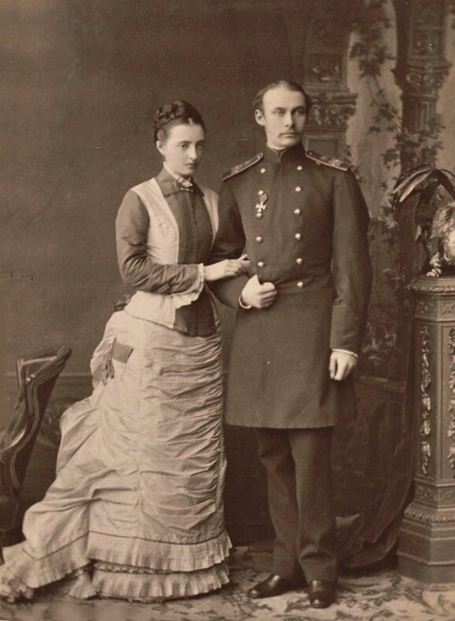 Granduchessa Anastasia Mikhailovna di Russia e Granduca Federico Francesco III, 1878 da Unbekannt