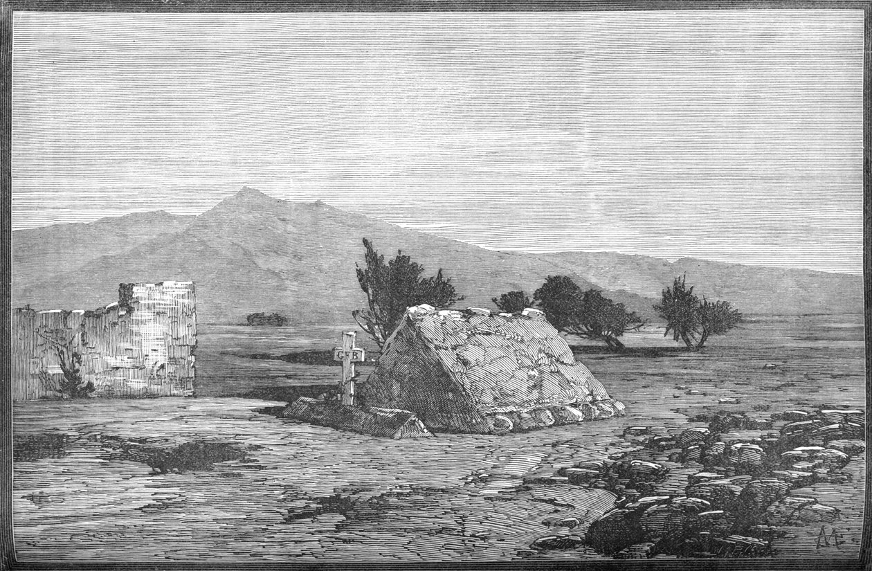 Tombe del maggiore Blackwood e degli uomini del sessantaseiesimo reggimento, Maiwand, circa 1880 da Unbekannt