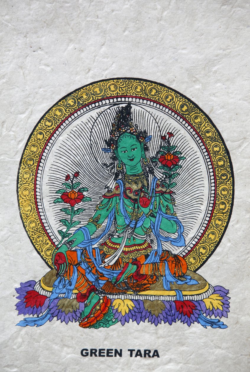 Tara Verde, simbolo buddista di prosperità. Monastero di Kopan, Bhaktapur, Nepal da Unbekannt