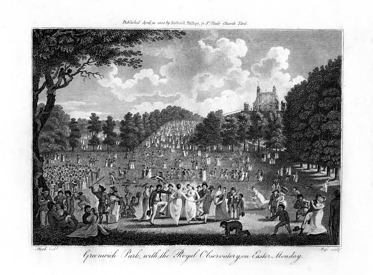 Greenwich Park, con il Royal Observatory, il lunedì di Pasqua, Londra, 1804 da Unbekannt