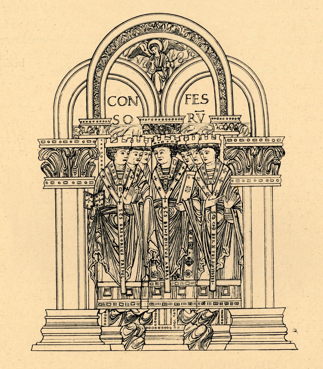 Gregorio Magno, San Benedetto e San Cutberto, 1908 da Unbekannt