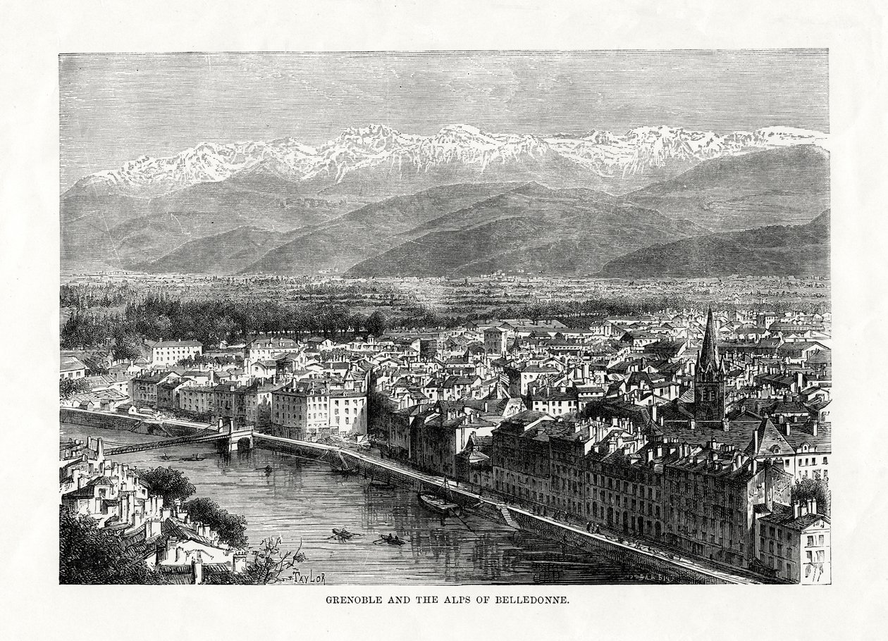 Grenoble e le Alpi di Belledonne, Francia, 1879 da Unbekannt