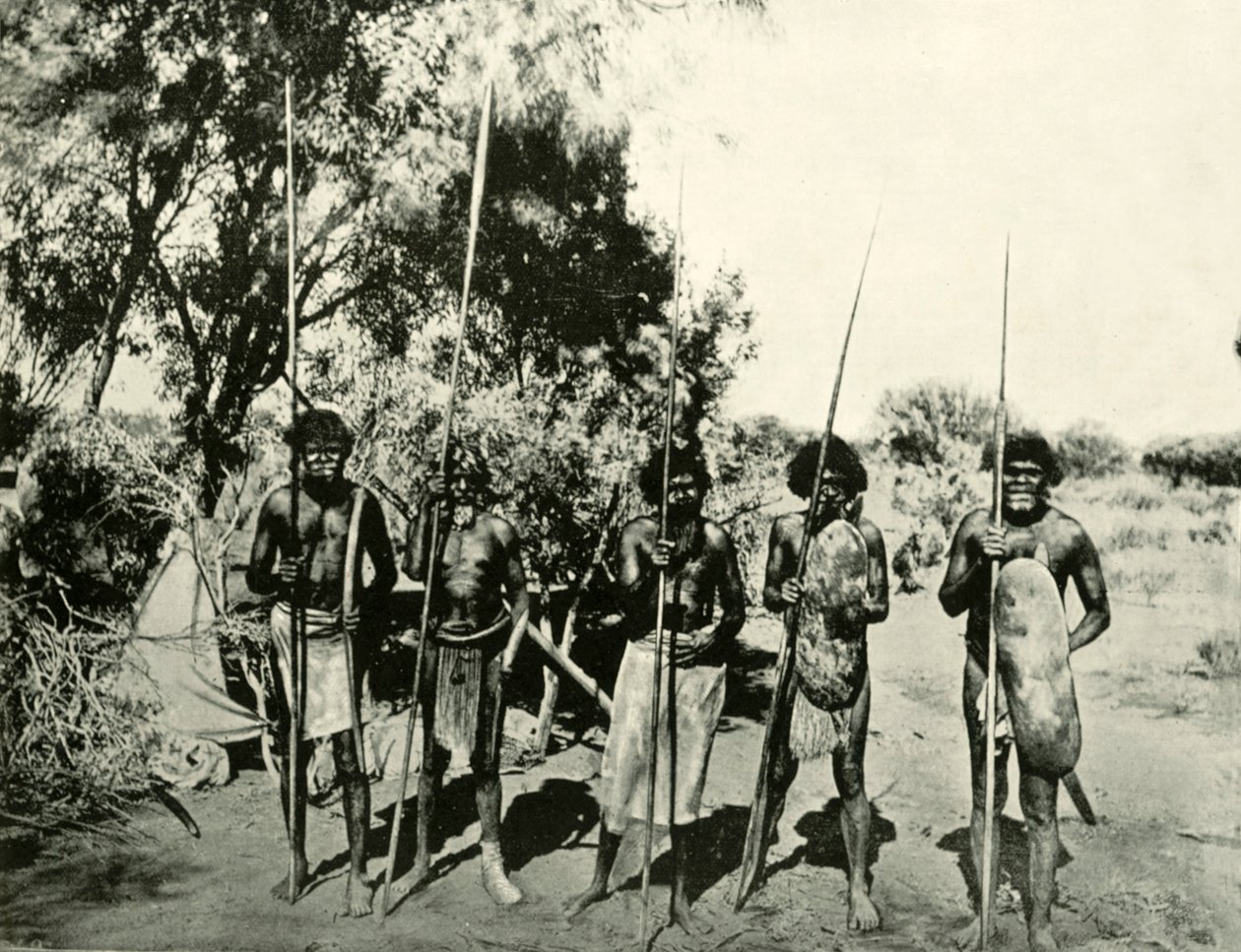 Gruppo di uomini aborigeni, Queensland, Australia, 1901 da Unbekannt