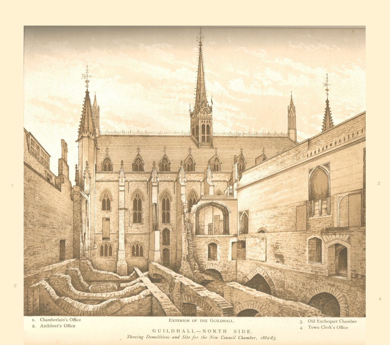 Lato nord della Guildhall, 1882-83 da Unbekannt