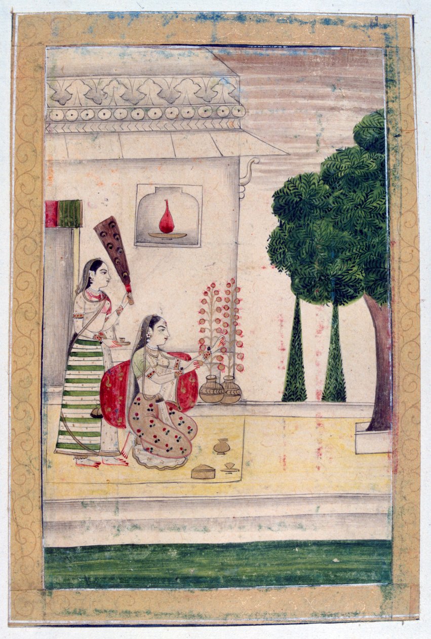 Gunakali Ragini, Album Ragamala, Scuola del Rajasthan, XIX secolo da Unbekannt