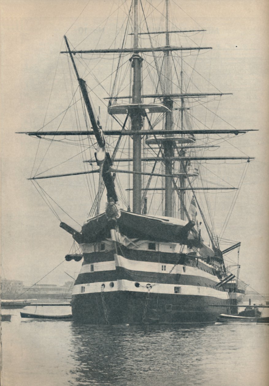 HMS Victory prima di essere trasferita nel bacino di carenaggio nel 1922, 1936 da Unbekannt