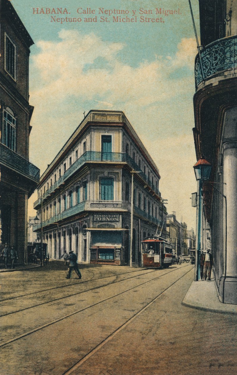 Habana. Calle Neptuno y San Miguel. Neptuno e via San Michele, 1916 da Unbekannt