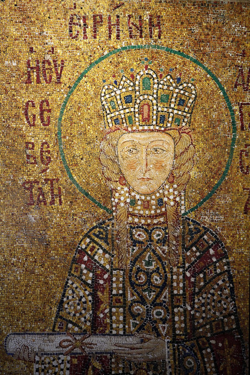 Mosaico di Santa Sofia: Imperatrice Irene con una pergamena, Istanbul, Turchia da Unbekannt