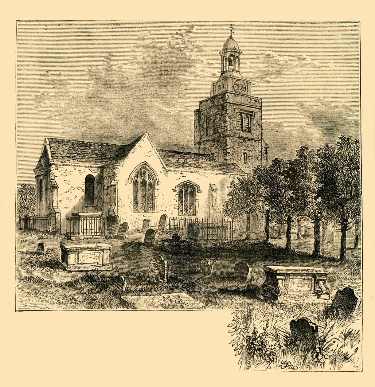 Chiesa Parrocchiale di Hammersmith, nel 1820, c1878 da Unbekannt