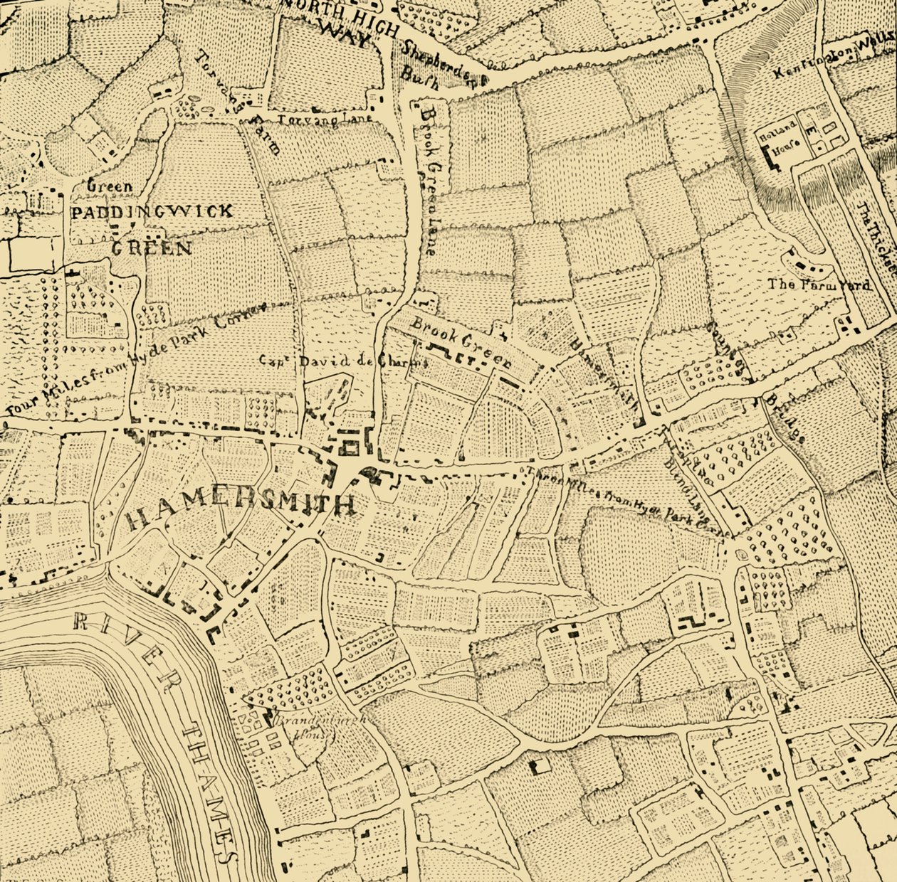 Hammersmith nel 1746, c. 1878 da Unbekannt