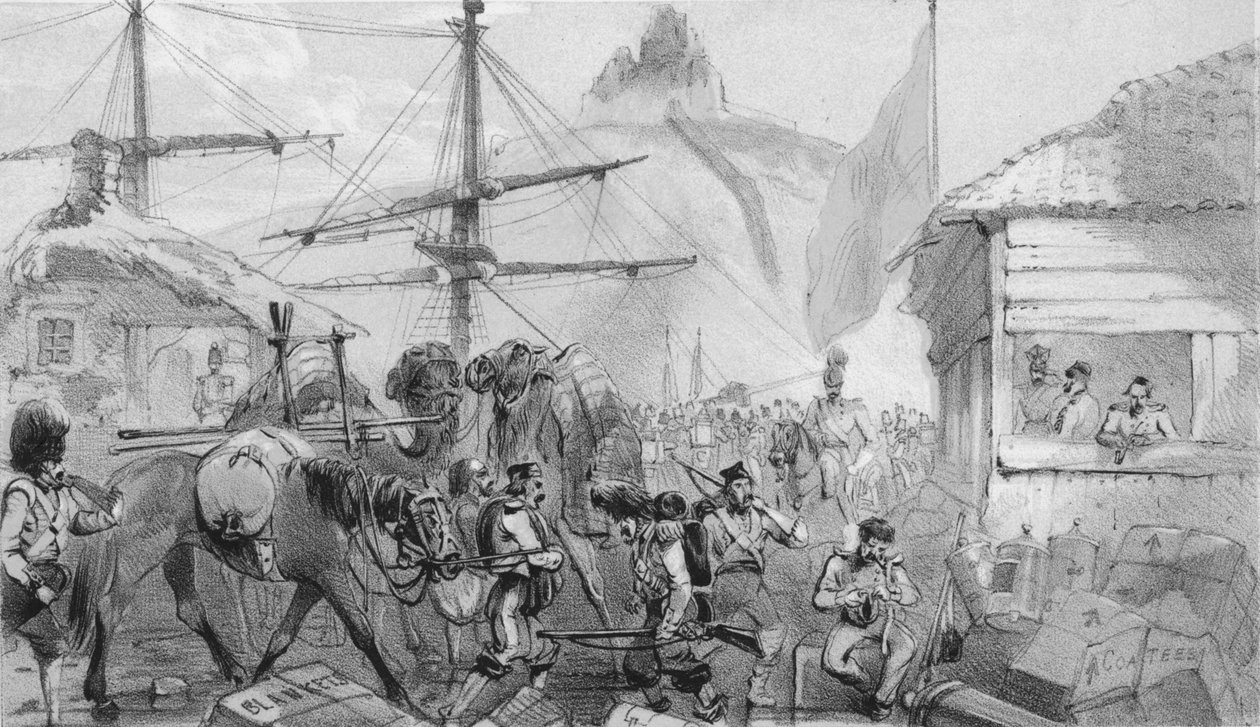 Porto di Balaklava. Il luogo di sbarco, c1850s da Unbekannt