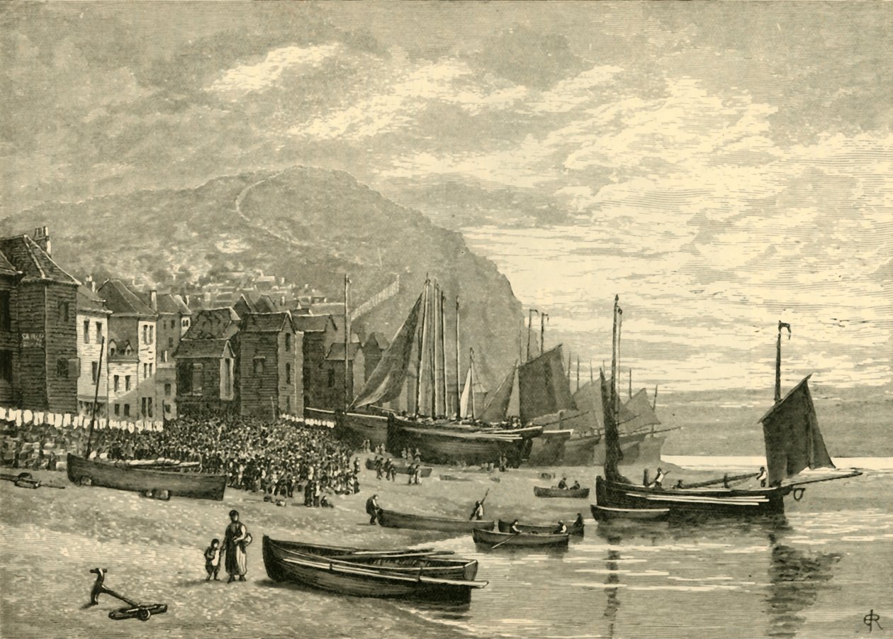 Hastings: Il quartiere dei pescatori, 1898 da Unbekannt