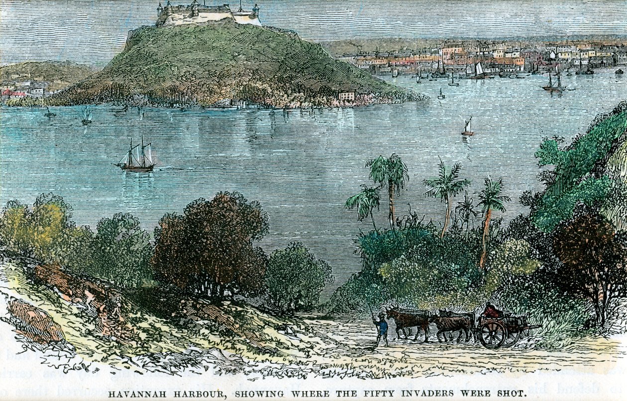 Porto di Avana, che mostra dove furono fucilati i cinquanta invasori, Cuba, c1880 da Unbekannt