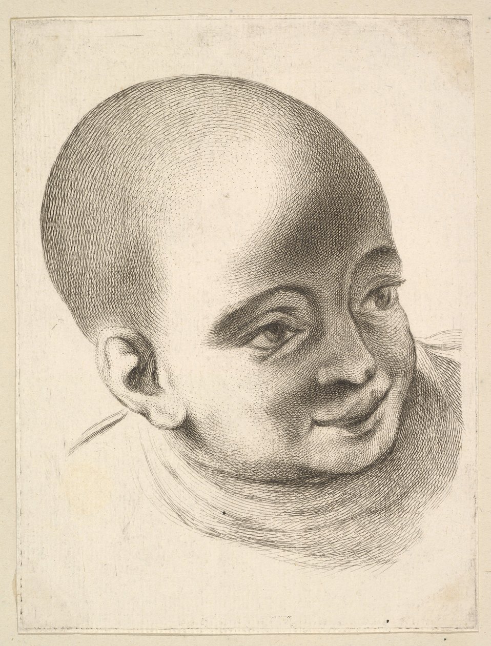 Testa di un bambino, da Livre de Têtes Gravées d