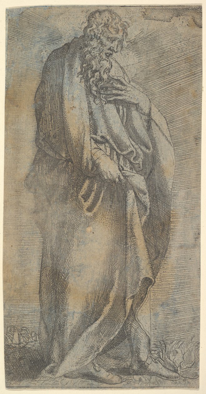 Figura maschile pesantemente drappeggiata da Unbekannt