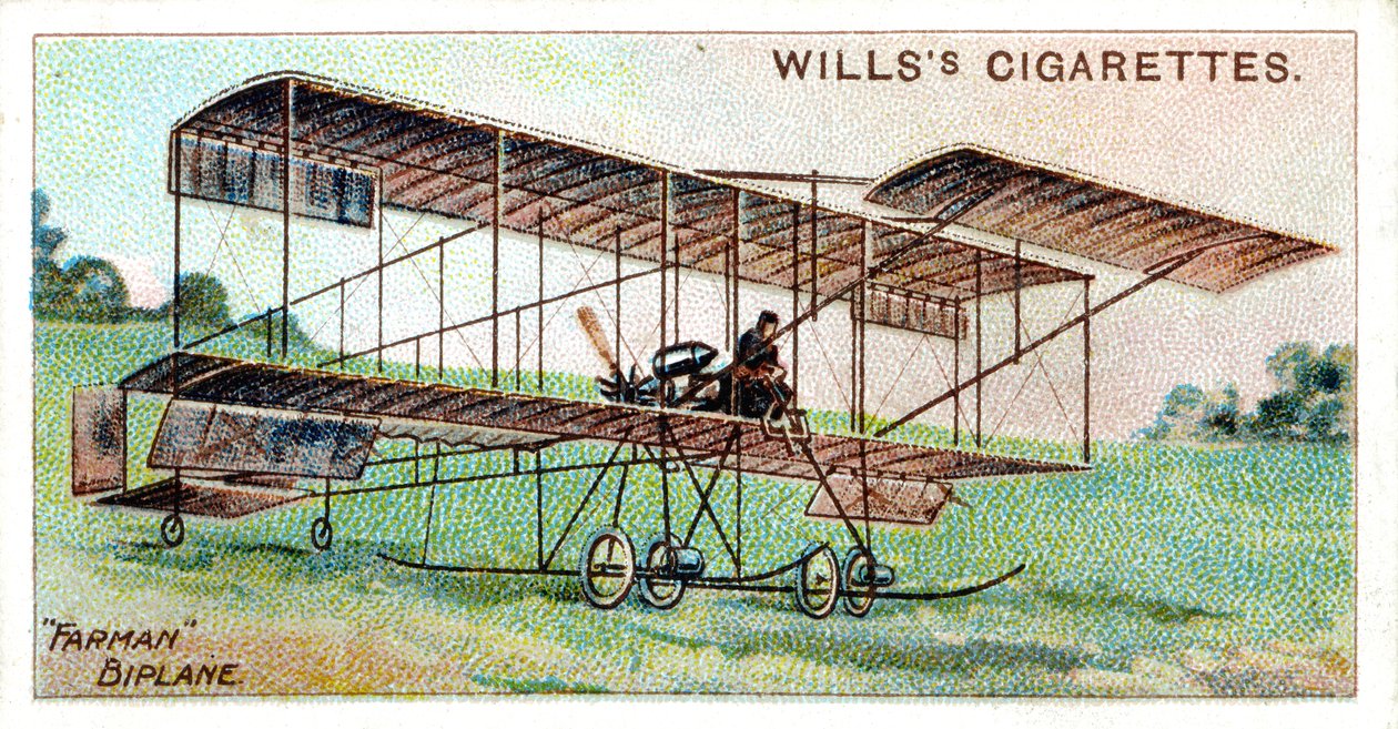 Henri Farman nel biplano Farman, aviatore e costruttore di aeromobili francese, c1909 da Unbekannt