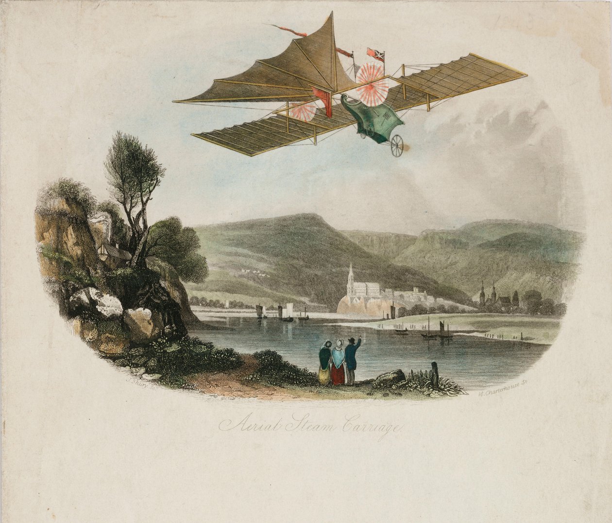 Carrozza a vapore aerea di Henson, c. 1843 da Unbekannt