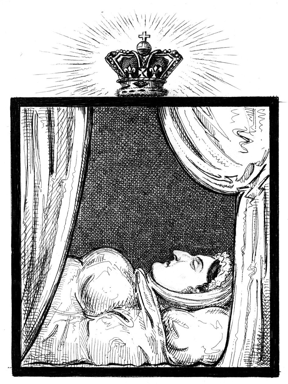 Sua Maestà la Regina Carolina poche ore dopo il suo decesso, c1821 da Unbekannt