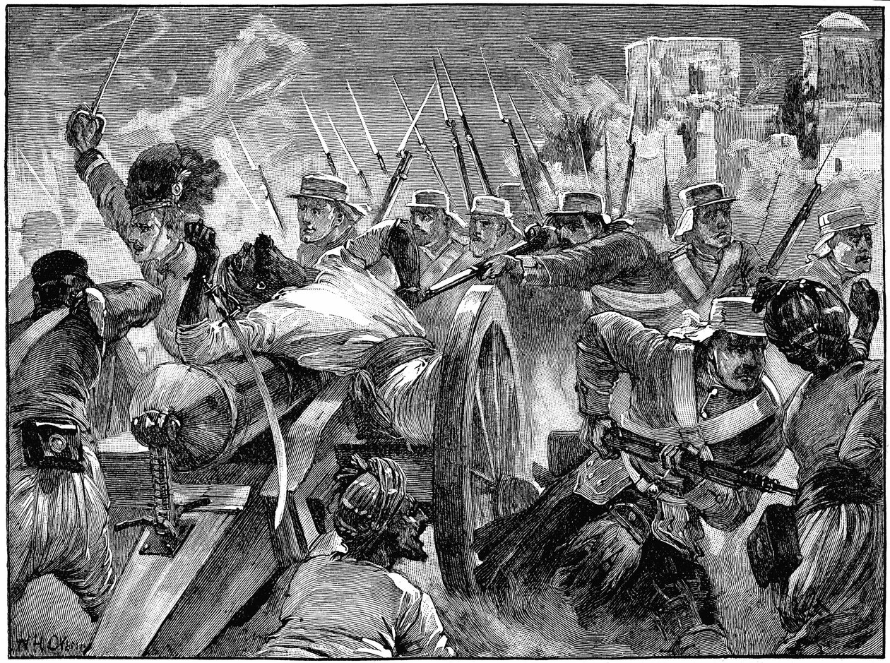 Gli Highlander catturano i cannoni dei ribelli a Cawnpore, Rivolta indiana, 16 luglio 1857 c. 1895 da Unbekannt
