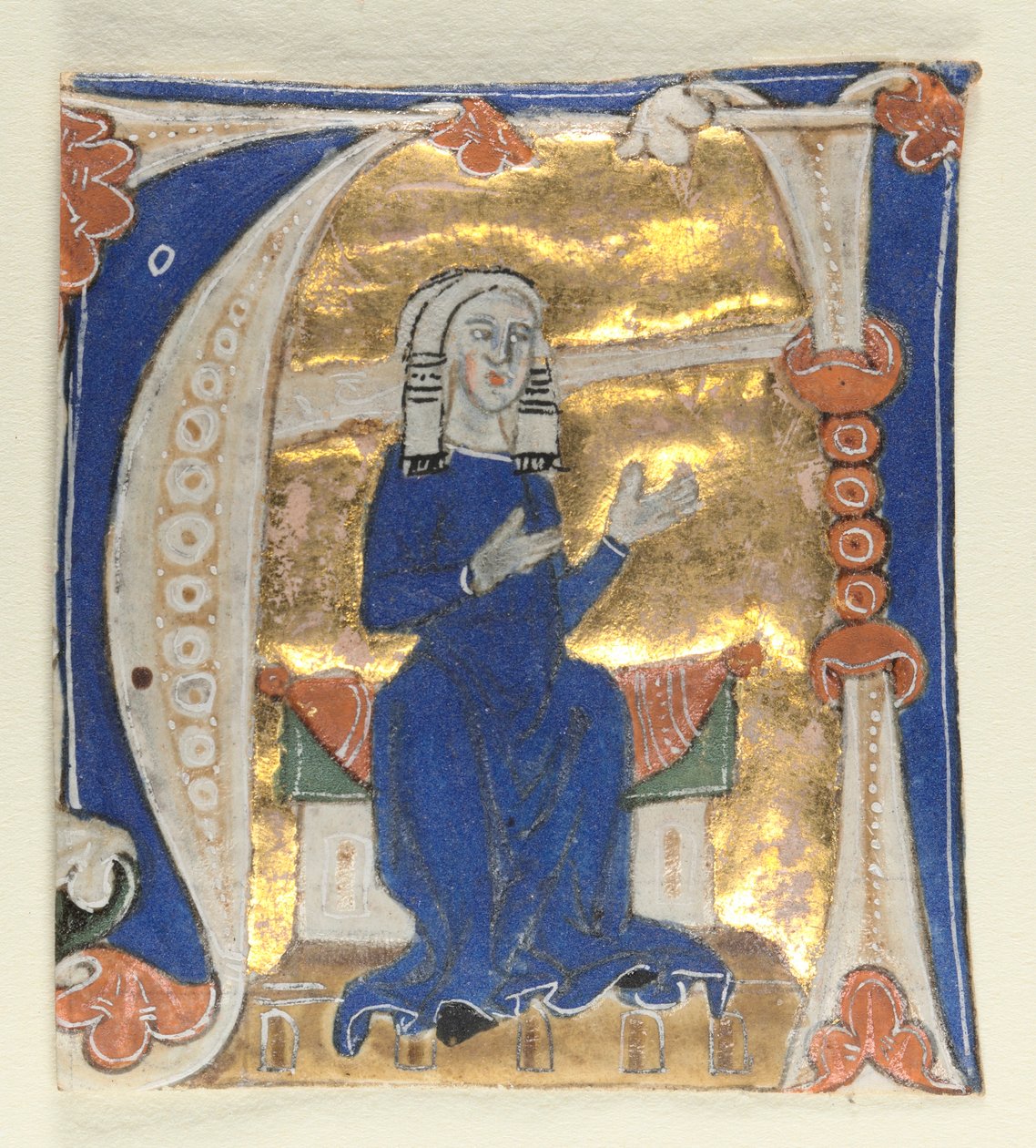 Iniziale istoriata A ritagliata da una Bibbia, 1200 da Unbekannt