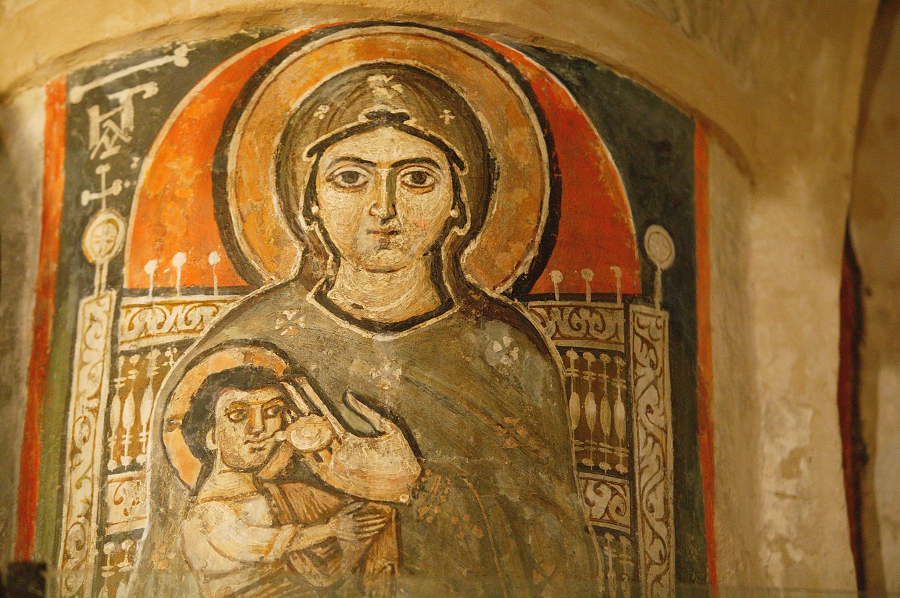 Santa Vergine e San Giovanni, monastero copto di Kame: Maria che allatta Gesù, Egitto da Unbekannt