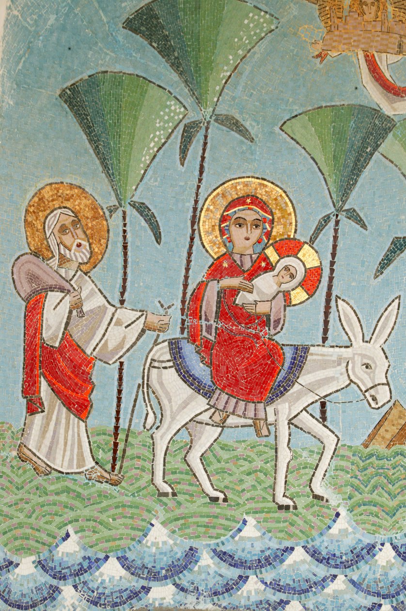 Santa Vergine e San Giovanni, icona del monastero copto di Kame, La Sacra Famiglia, Egitto - Il Monastero Siriano da Unbekannt