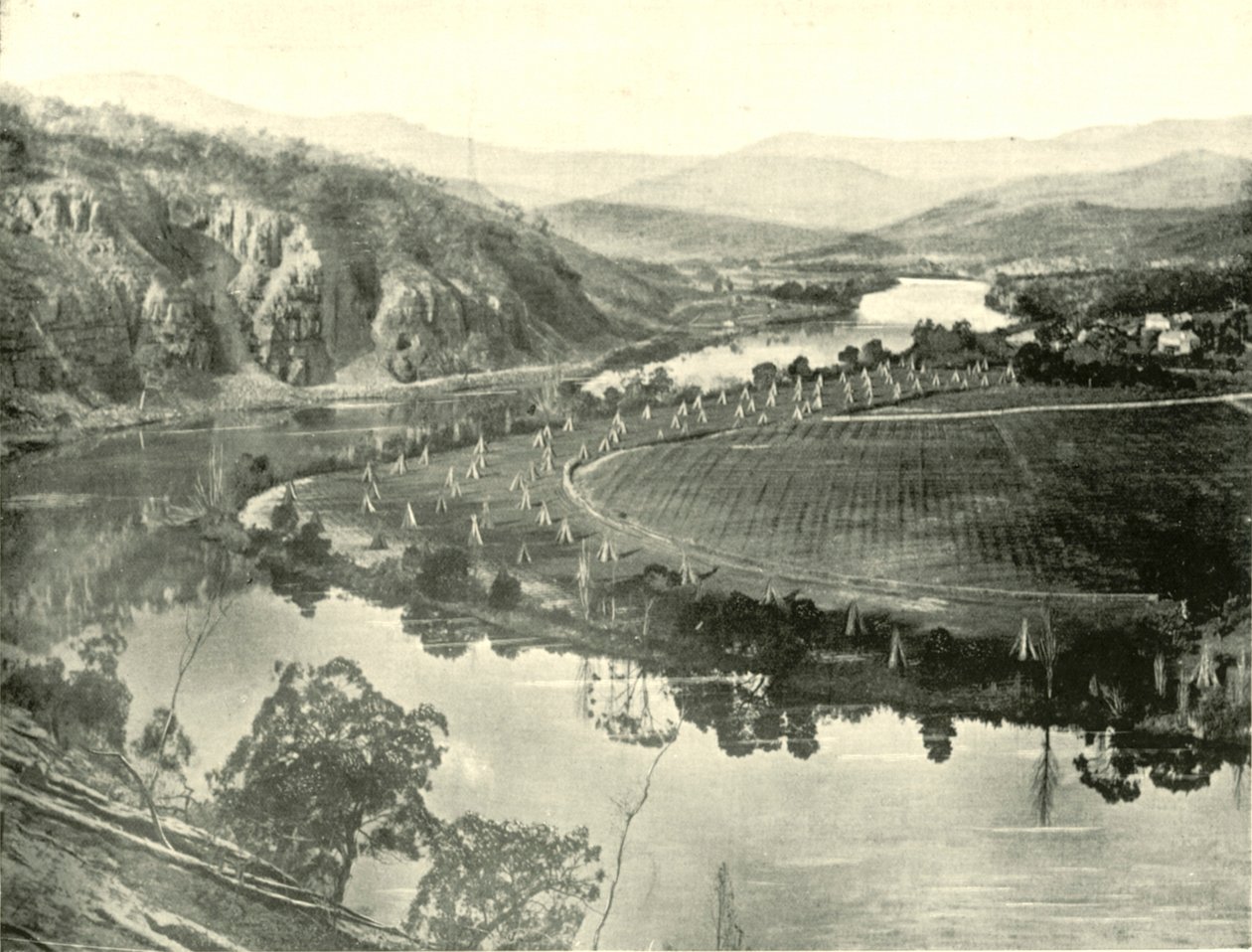 Giardini di luppolo in Tasmania, 1901 da Unbekannt