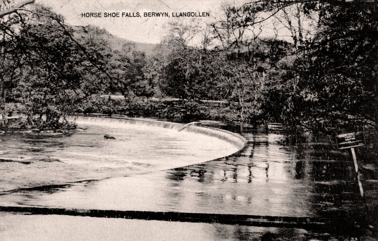 Horseshoe Falls sul fiume Dee, vicino a Llangollen, Galles, inizio XX secolo da Unbekannt