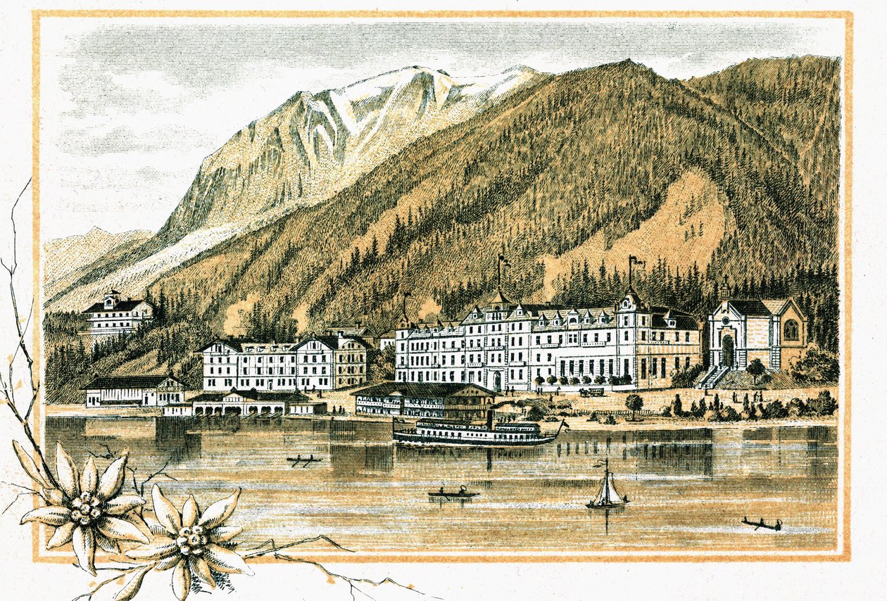 Hotel Scholastika lungo il Lago Achensee Achen Tirolo Austria intorno al 1900 da Unbekannt