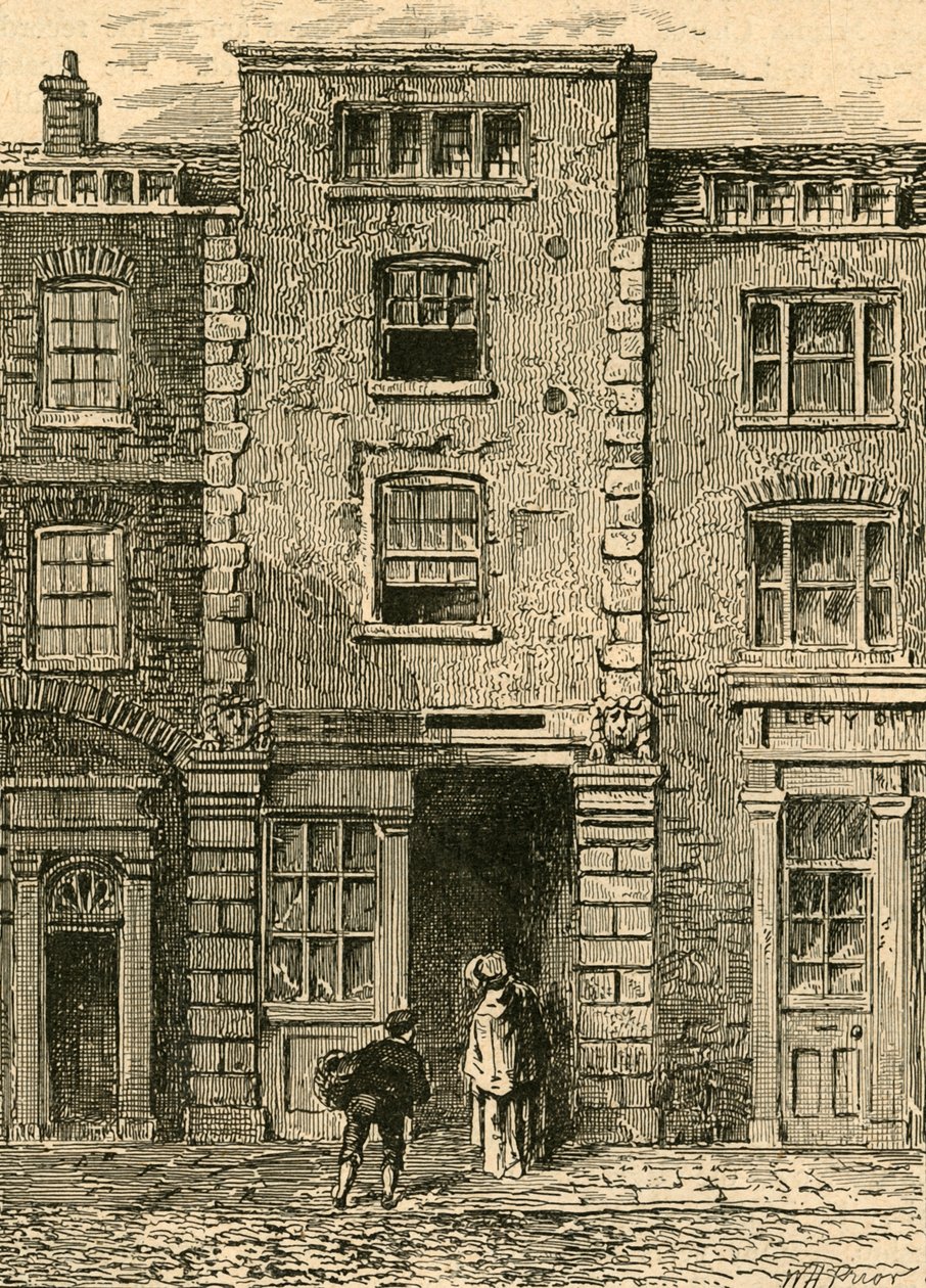Casa che si dice sia stata occupata da Dryden in Fetter Lane, 1897 da Unbekannt