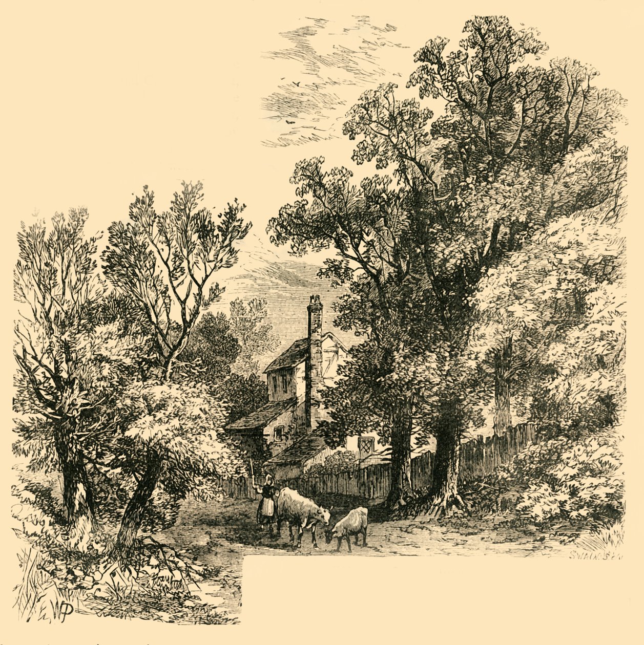 Casa a Craven Hill nel 1760, c1876 da Unbekannt